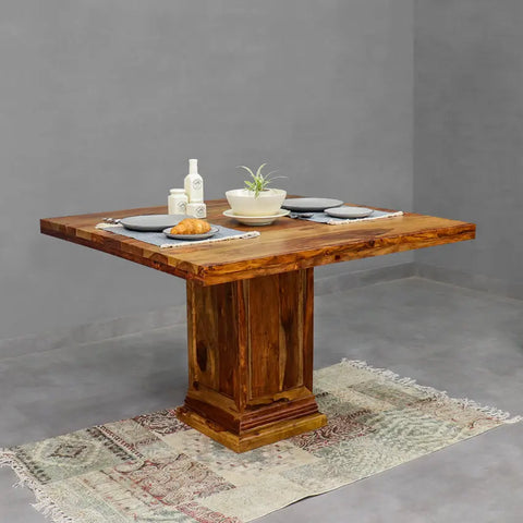 Enrico Solid Wood Four Seater Dining Table