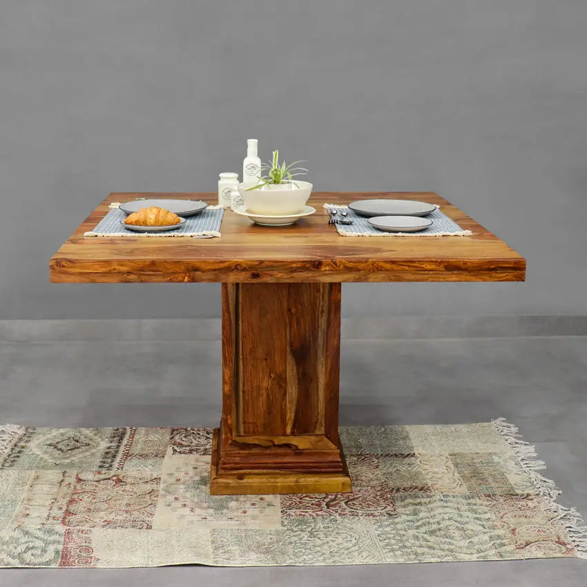 Enrico Solid Wood Four Seater Dining Table