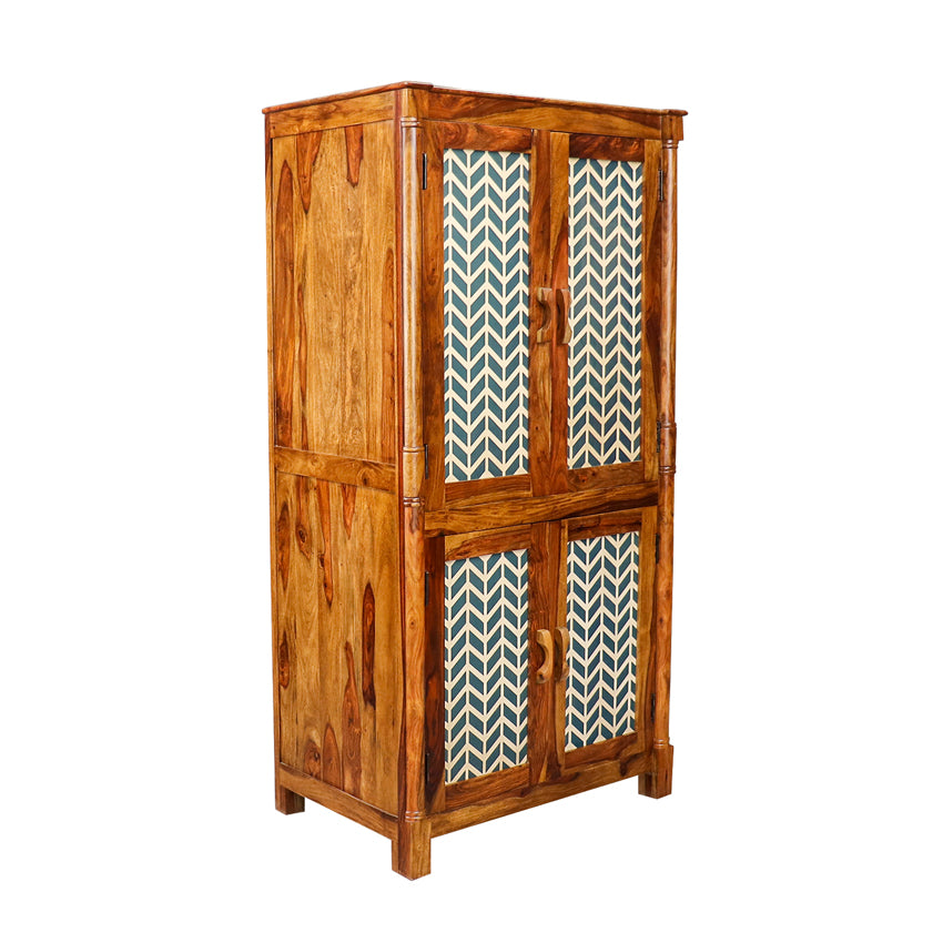 Raison Hand Painted 2 Door Wardrobe - Fabuliv