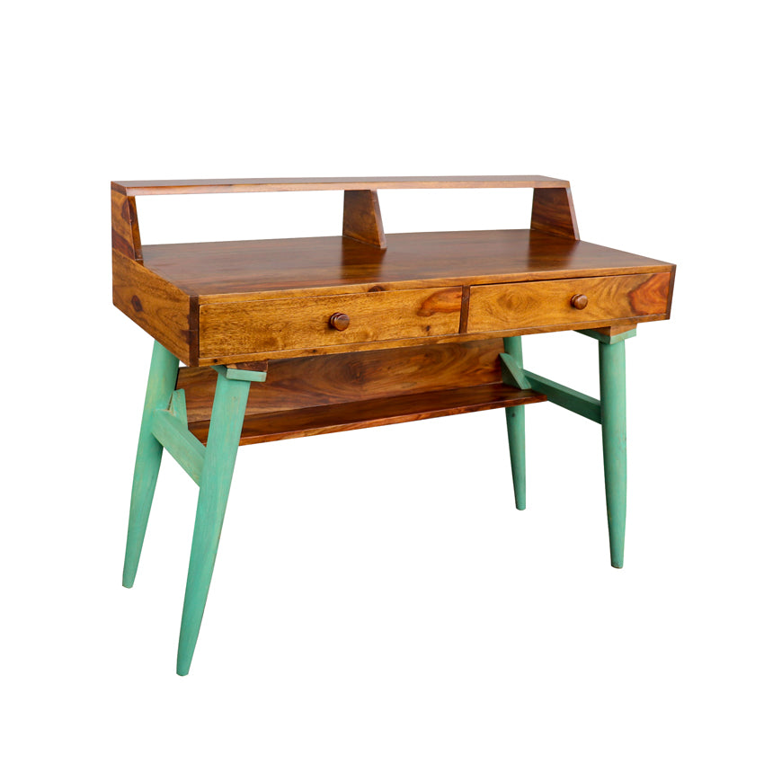 Study Table in Vintage Green Drawers