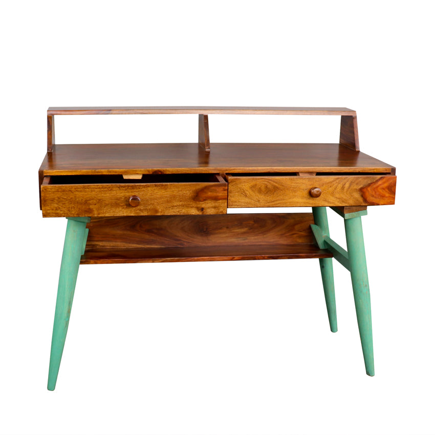 Austin Mid-Century Study Table in Vintage Green