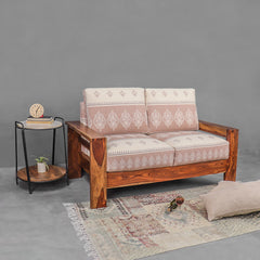 Trissino Solid Wood Three Seater Sofa with Hand Printed Upholstery