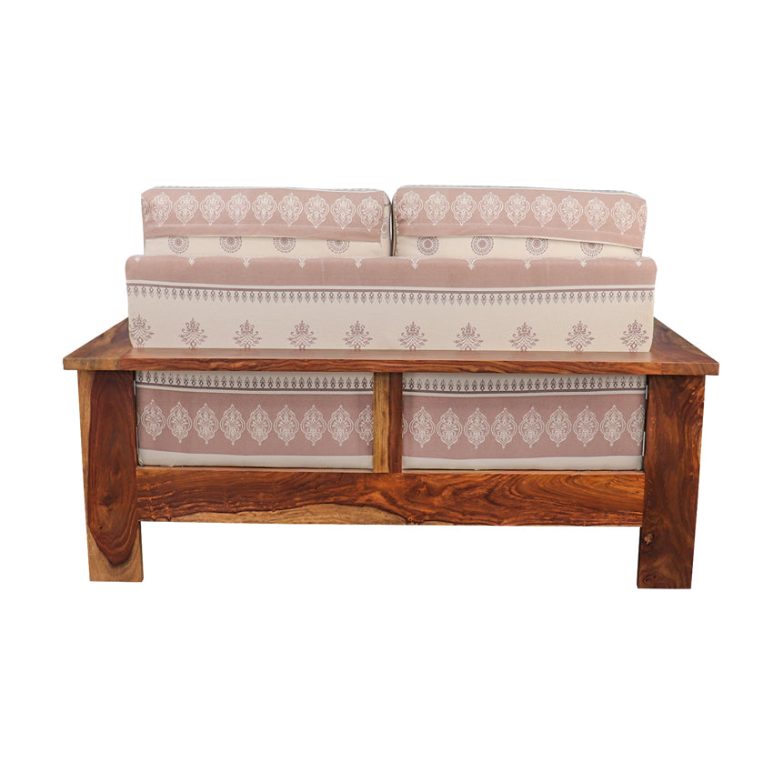 Trissino Solid Wood Three Seater Sofa with Hand Printed Upholstery