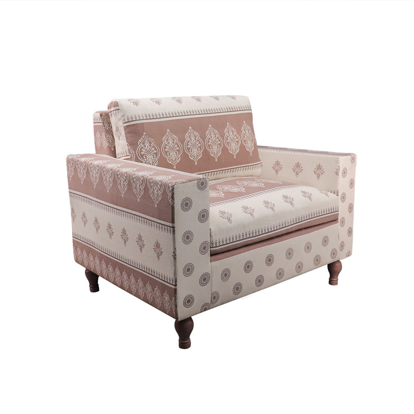 Alfeo Large One Seater Sofa with Hand Printed Upholstery