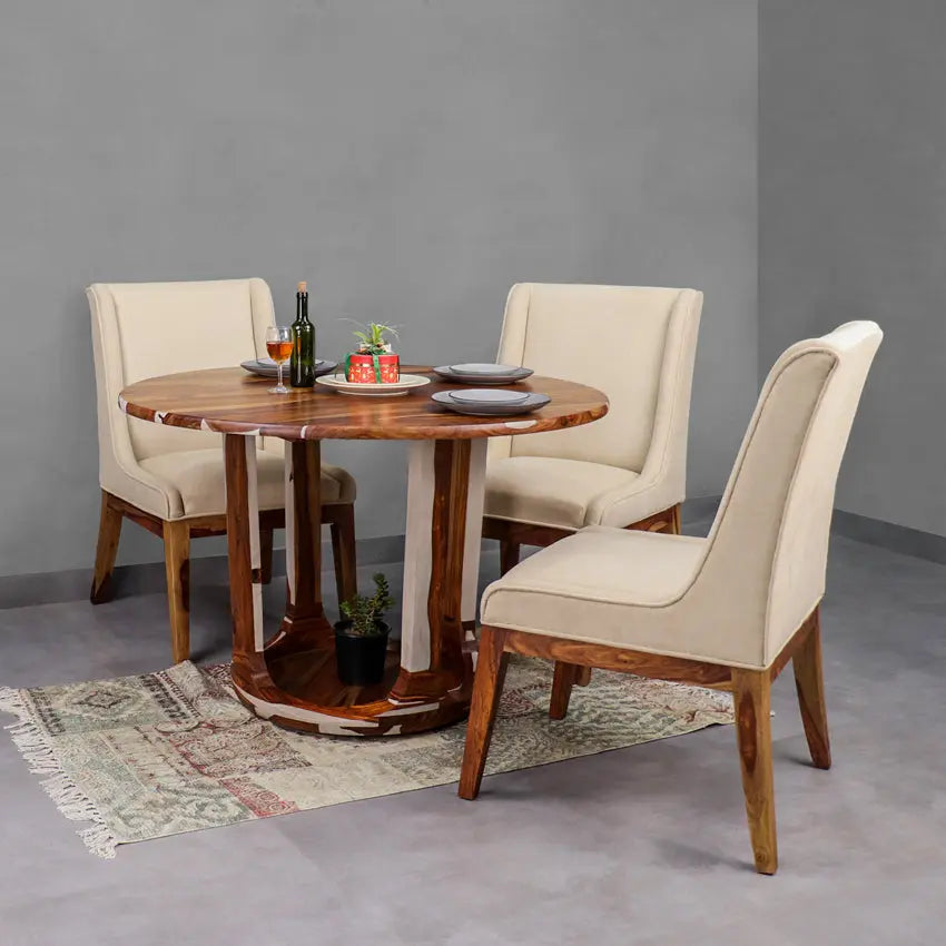 Efisio Solid Wood Four Seater Dining Set