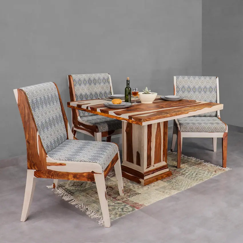 Solid Wood Four Seater Dining Set