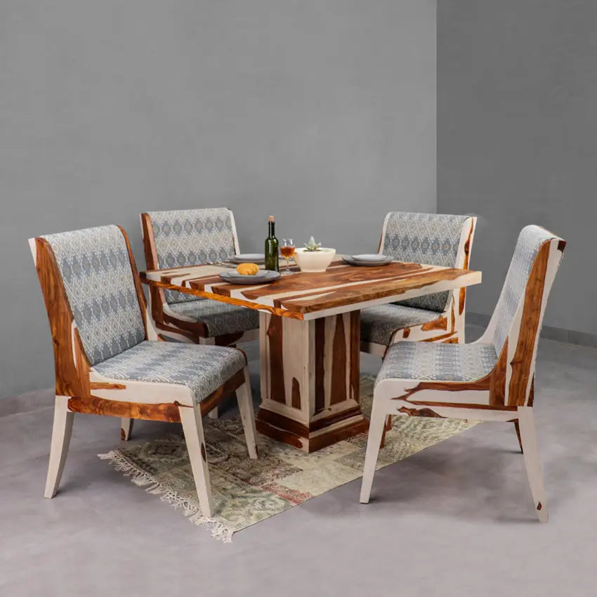 Solid Wood Four Seater Dining Set