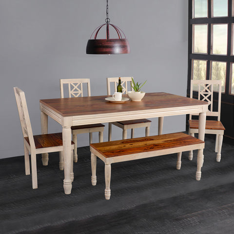 Riviera Solid Wood Six Seater Dining Set