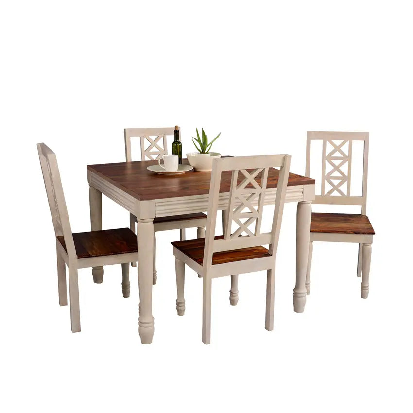 Solid Wood Four Seater Dining Set