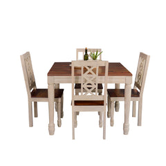 Riviera Solid Wood Four Seater Dining Set