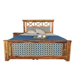 Hand Painted Solid Wood Bed with Storage