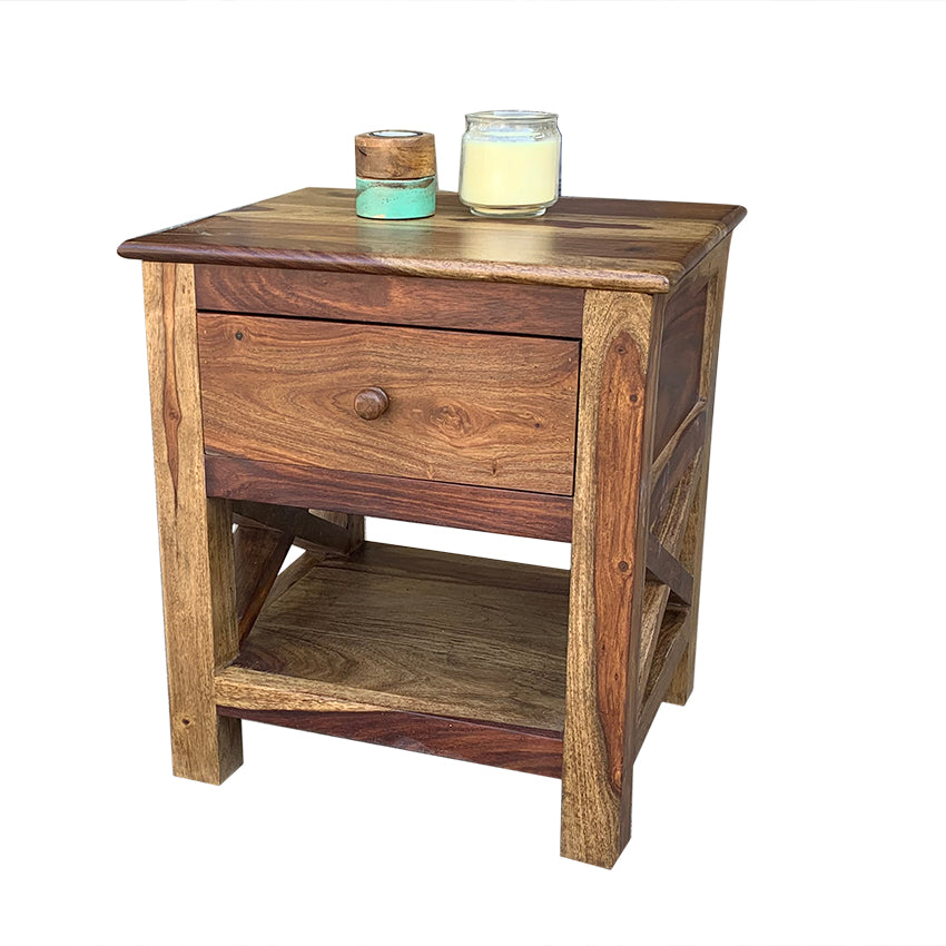 Alaca Solid Wood Bedside Table