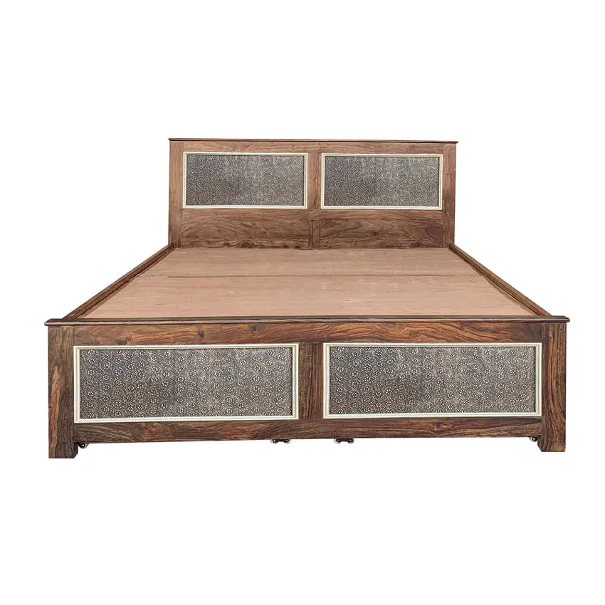 Sheesham Wood Bed with Drawers Storage