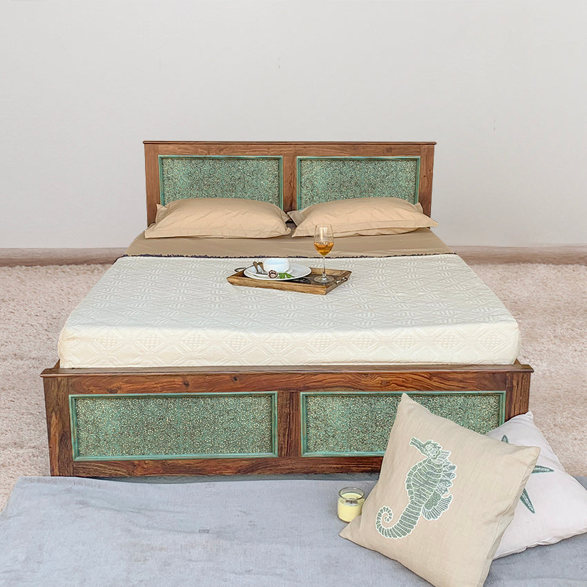 Aster Solid Sheesham Wood Bed with Drawers Storage