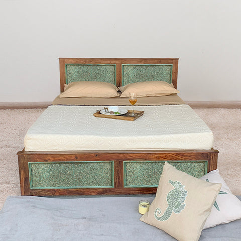 Aster Solid Sheesham Wood Bed with Drawers Storage