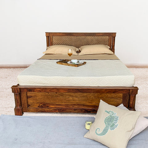 Aruba Solid Sheesham Wood Bed with Box Storage