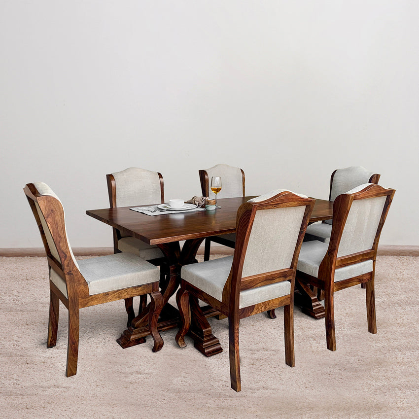 Eden Solid Wood Six Seater Dining Set