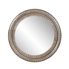 Solid Wood Round Mirror