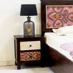 Solid Wood Bedside Table with Drawers