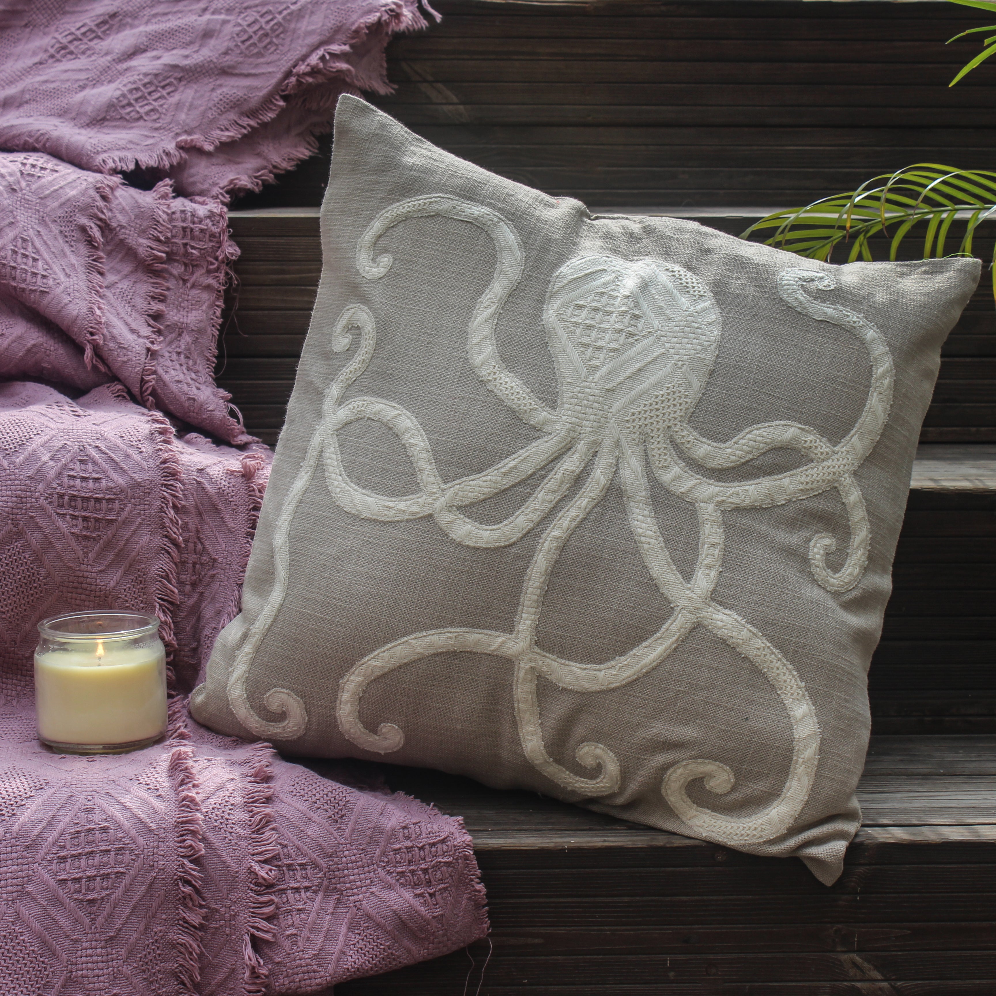 Octopus hand appliqued Cushion Cover