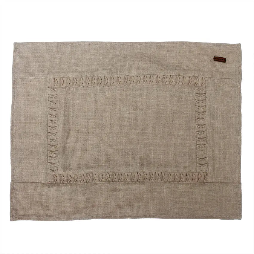 Thick slub self Embroidery Coupling Table Mat set of 6