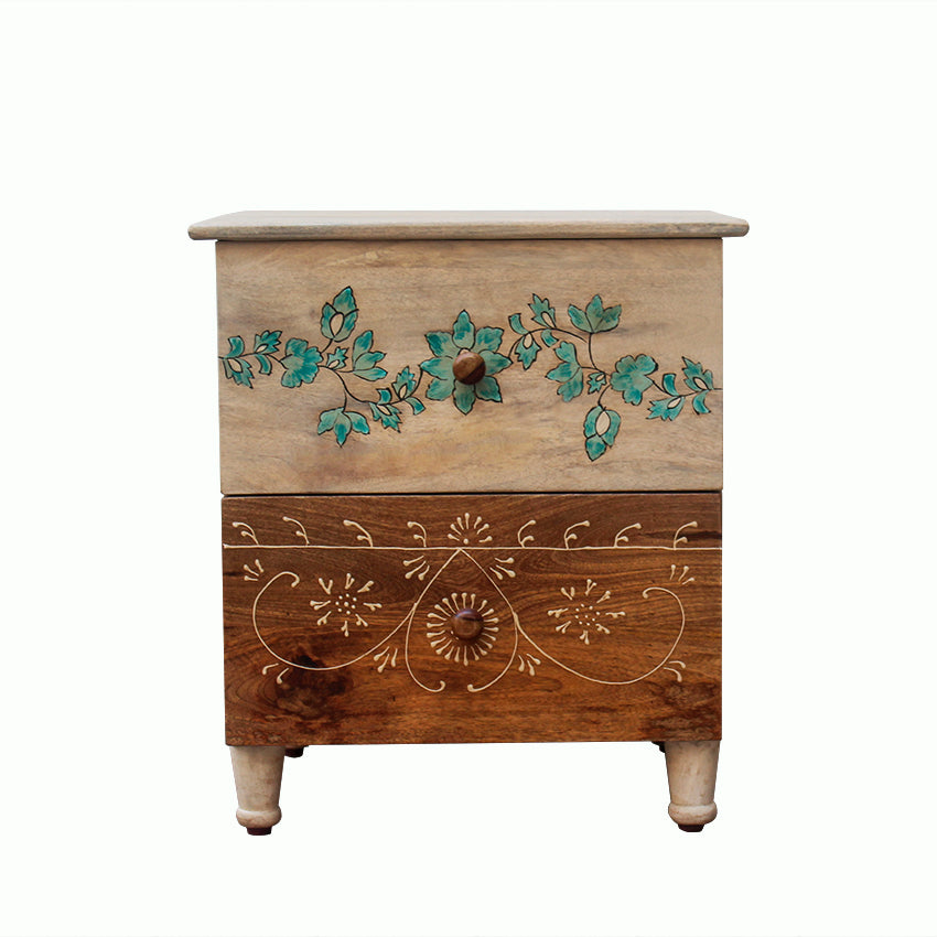 Athens Solid Wood Bedside Table with Drawers