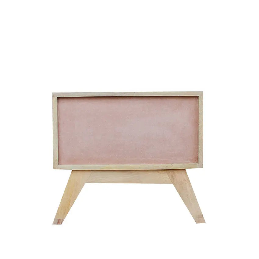 Dravidian Hand Carved Solid Wood Bedside Table - Fabuliv