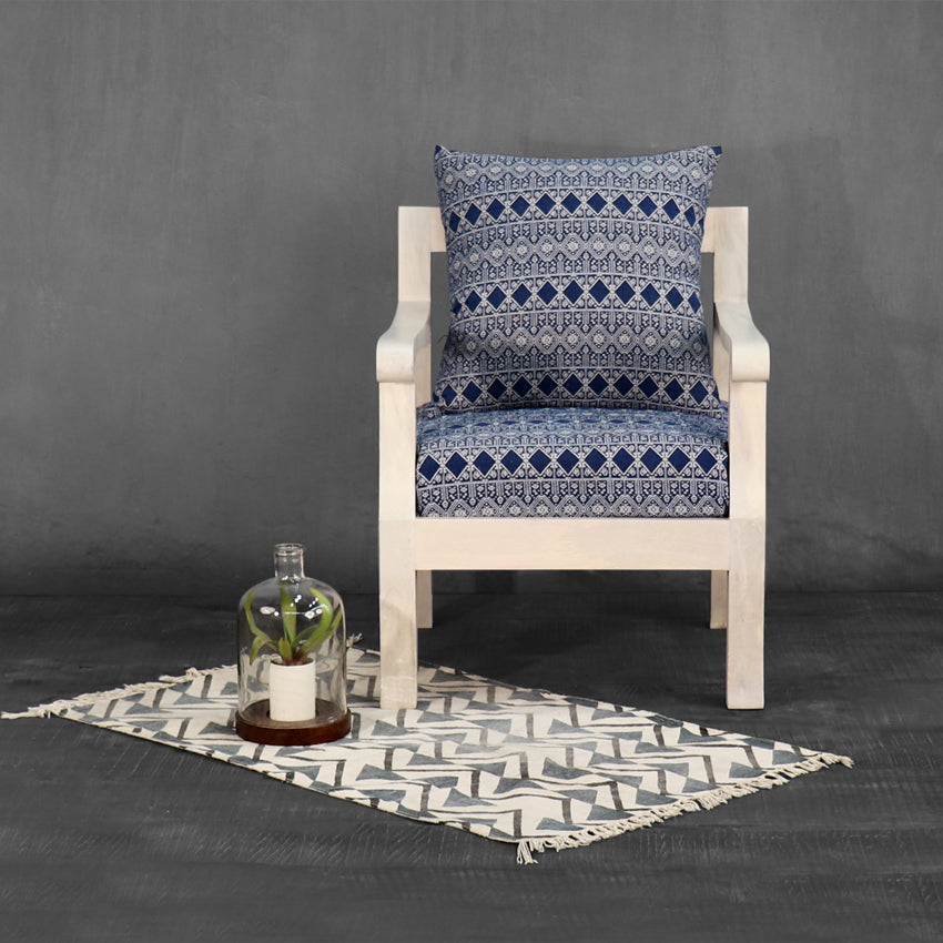 Moroccan Blue Single Seater Sofa