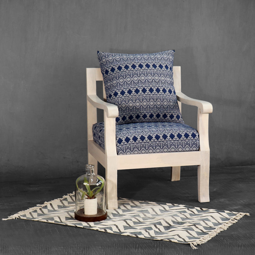 Moroccan Blue Single Seater Sofa