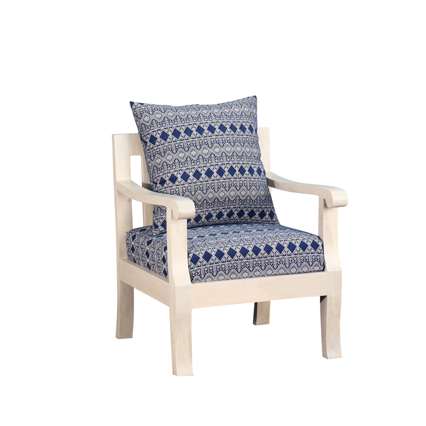Moroccan Blue Single Seater Sofa