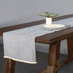 Wheat Striped Runner with fringes table mats