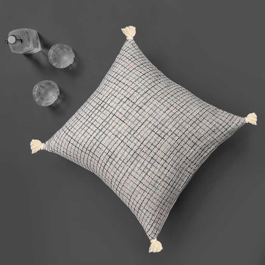 Mint checkered cushion cover