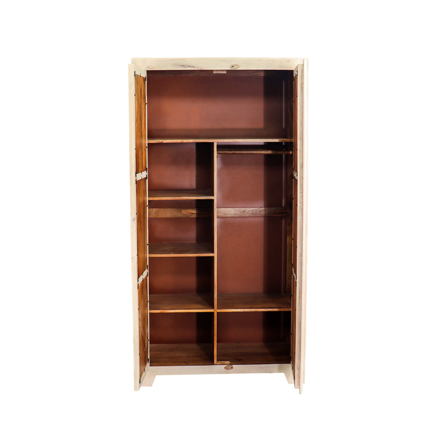 Athens Solid Wood 2 Door Wardrobe - Fabuliv