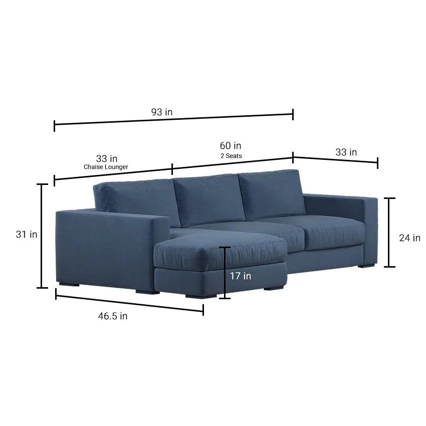 Claire Upholstered Sofa With Chaise Sectional