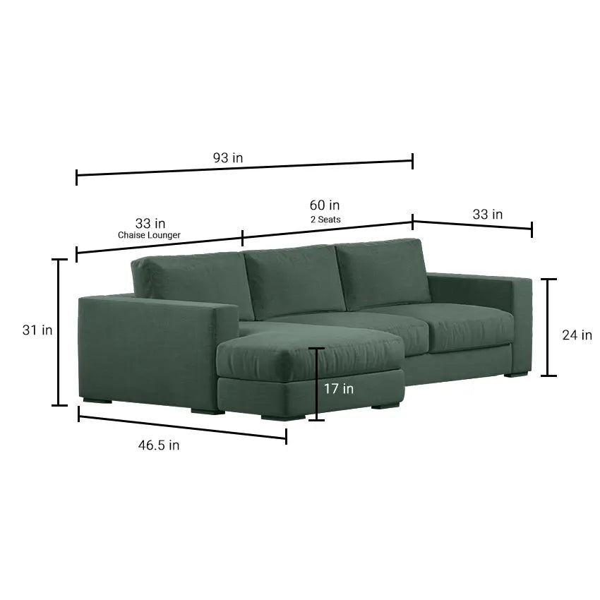 Claire Upholstered Sofa With Chaise Sectional