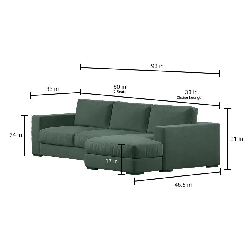 Claire Upholstered Sofa With Chaise Sectional