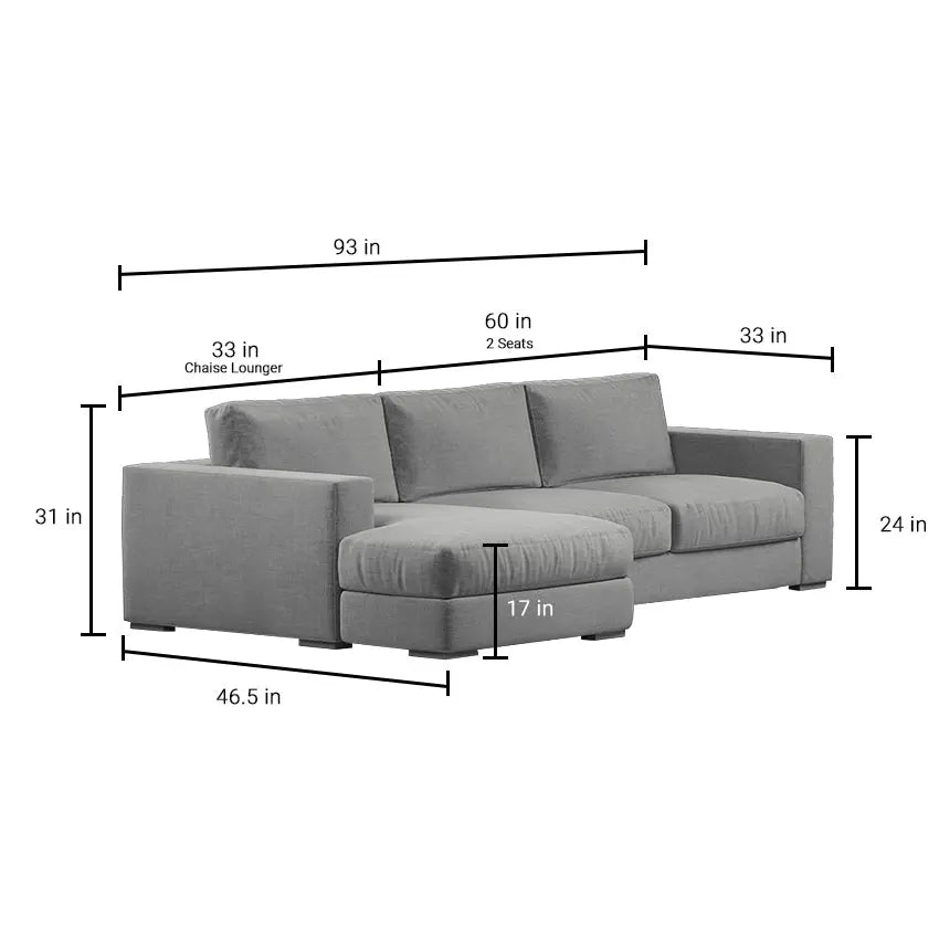 Claire Upholstered Sofa With Chaise Sectional
