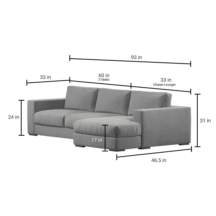 Claire Upholstered Sofa With Chaise Sectional