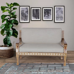 Walton Solid Wood Hand Carved Two Seater Sofa