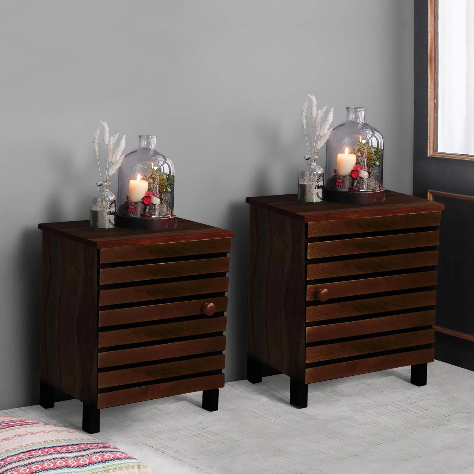 sheesham wood bedside table