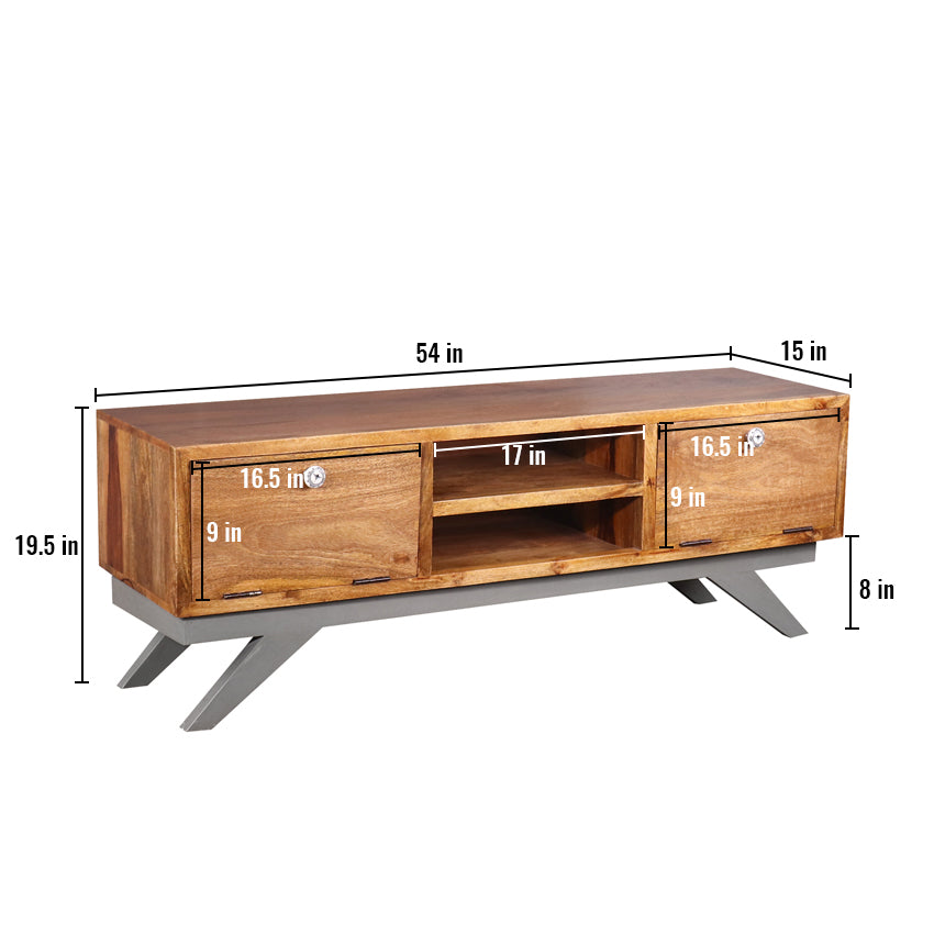 Slate Solid Wood TV Unit