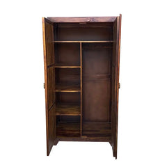 Hand Carved Solid Wood 2 Door Wardrobe