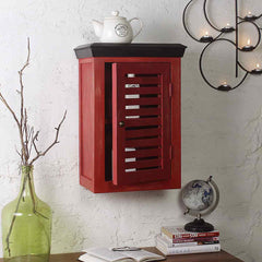 Cappi Solid Wood Distress Red Wood Wall Shelve 1
