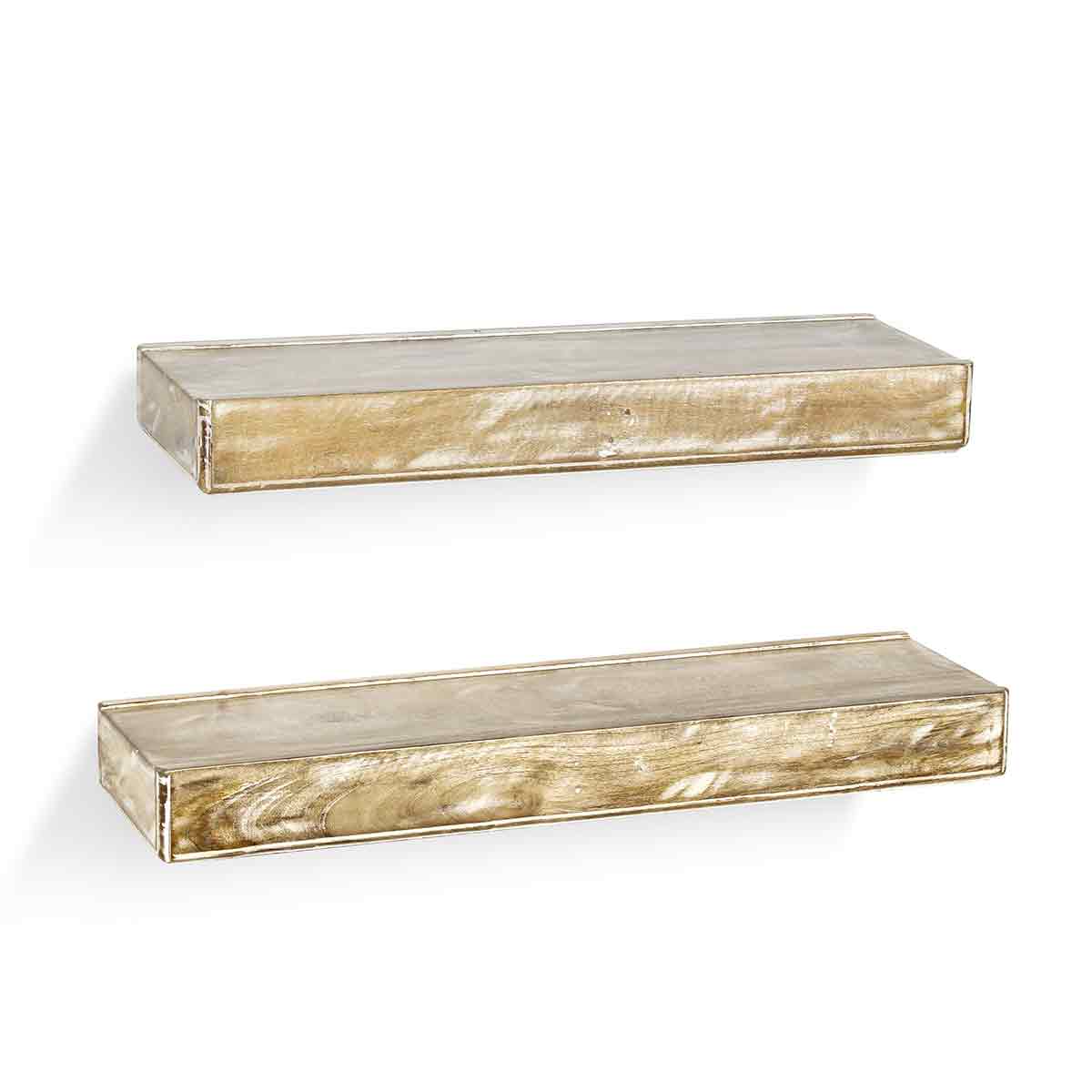 Wooden wall shelves