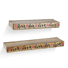 Wooden wall shelves
