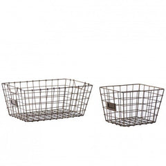 1FABULIV Wire Basket With Card Holder set of 2