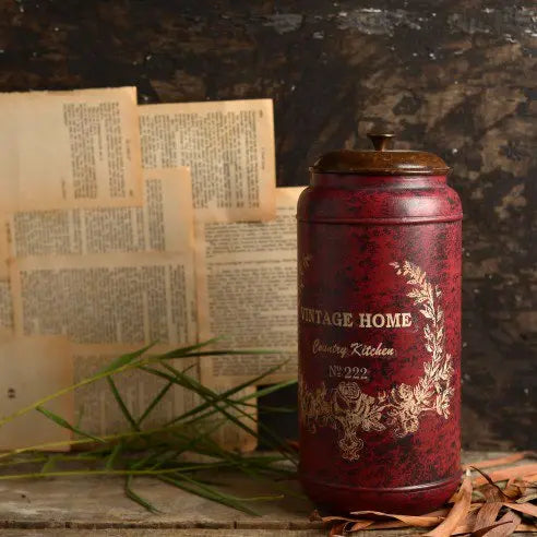 Country Storage Boxes Red Antique2
