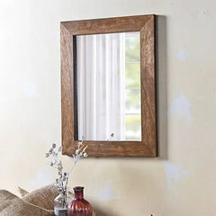 Solid Wood Dark Bathroom Mirror