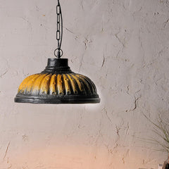 Vintage Yellow Terracotta Pendant Lamp