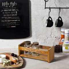 Rustic Wooden Spice Holder